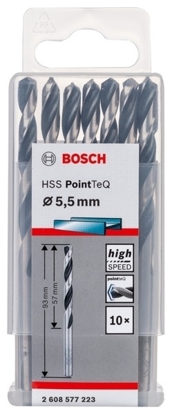 Спиральное сверло BOSCH PointTeQ 5.5mm (10)