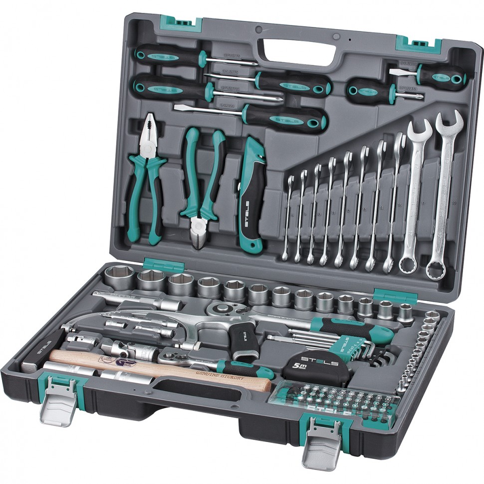 Набор инструментов, 1/2, 1/4, 98 предметов STELS