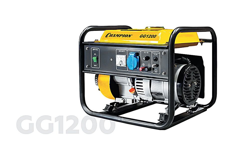 Генератор CHAMPION GG1200  (0,9/1,0кВт 1,88лс 5,2л 12В 24,7кг)