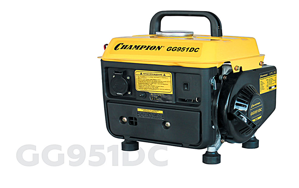 Генератор CHAMPION GG951DC (0.65/0.72кВт 1.36лс 2Т 4,2л 12В 15.9кг)