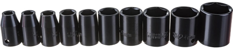 FUBAG Набор торцевых головок 1/2", 10 шт. для гайковертов IW 580, IW 720, IW 900 (9-10-11-13-14-17-19-22-24-27 мм.), картонная коробка