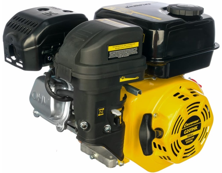 Двигатель CHAMPION G201HK (6,5лс/4,8кВт 196см3,20мм шпонка 15,4кг)