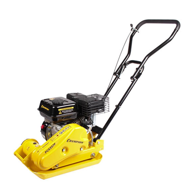 Виброплита бензиновая CHAMPION PC6337F (52,7кг11кН53*37см25см550м2/час4кВт)
