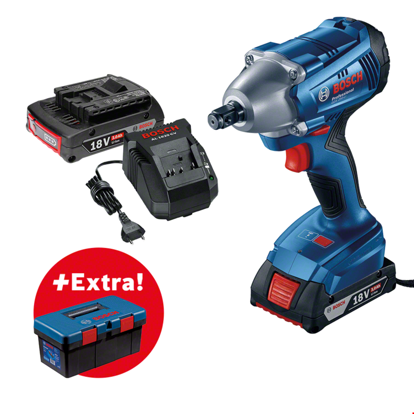 Гайковерт BOSCH GDS 250-LI (2х3,0 Ah,C)+ BOSCH Toolbox PRO