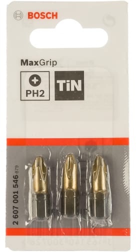 Биты BOSCH 25мм PH2 TIN (3шт)