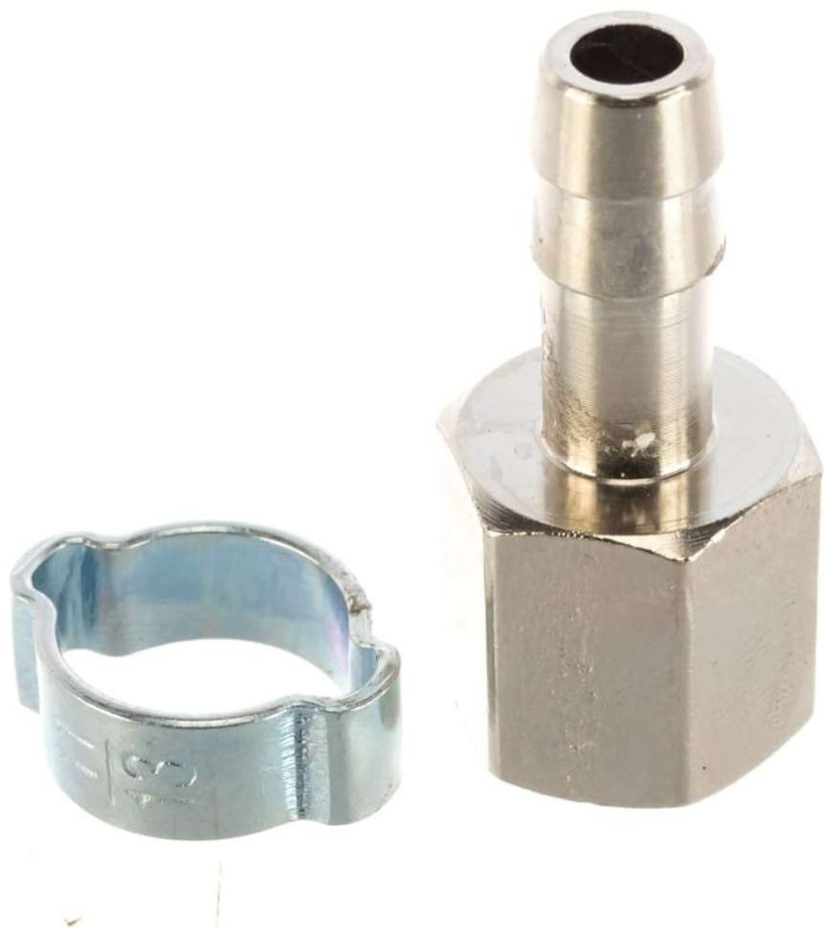 FUBAG Переходник 1/4"F на елочку 8мм с обжимным кольцом 8х13мм, блистер 1 шт