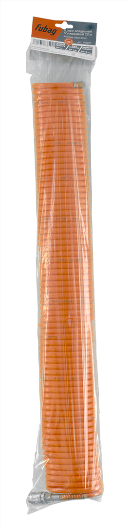 FUBAG Шланг спиральный с фитингами рапид, химически стойкий полиамидный (рилсан), 15бар, 8x10мм, 20м