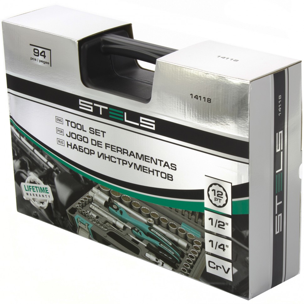 Набор инструментов, 1/2, 1/4, 94 предмета STELS