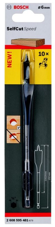 Сверло перьевое BOSCH 6х152