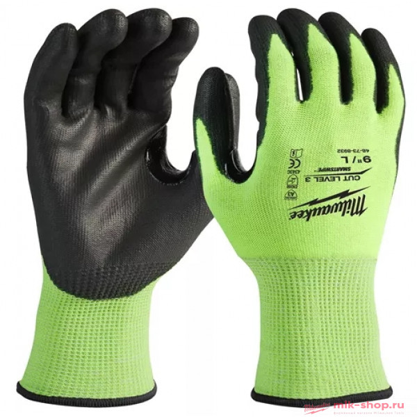 Перчатки сигнальные с сопротивлением порезам Milwaukee ур.3 10/XL
