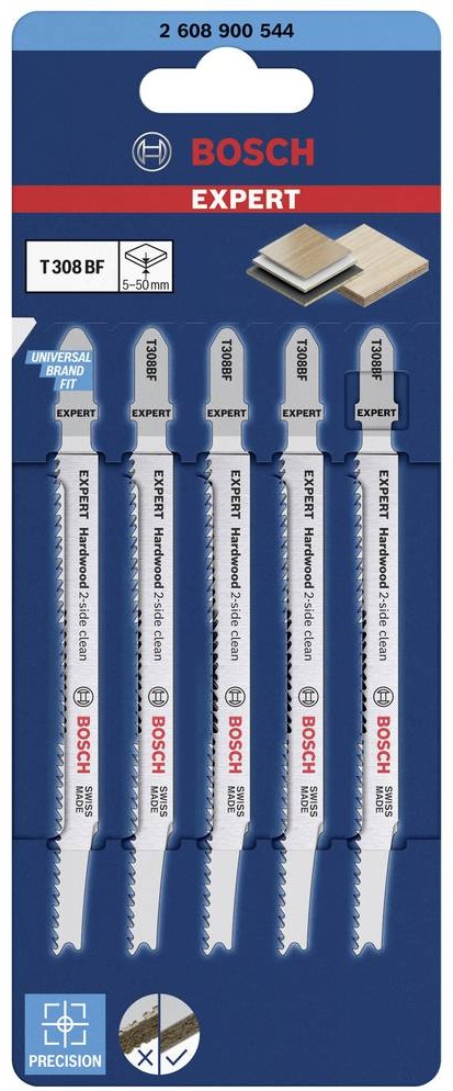 Пилки T 308 BF HardWood 2-side clean, BIM Expert (5шт) BOSCH