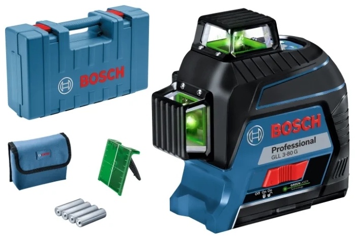 Нивелир лазерный BOSCH GLL 3-80 G+кейс