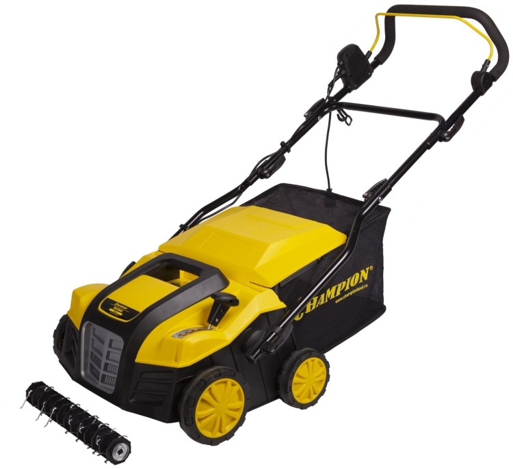 Скарификатор электрический CHAMPION ESC1840 (1,8 кВт, 400 мм, 55л, 12 кг, 2в1)