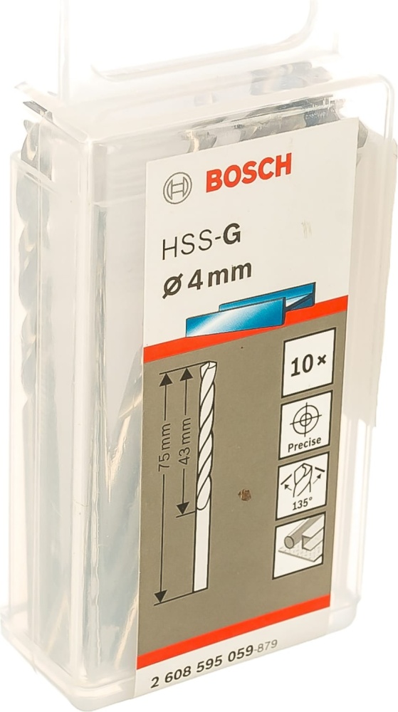 Сверло BOSCH 4 мм HSS-G (10)