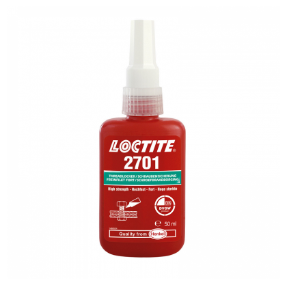 Фиксатор резьб высокой прочности, для не активных металлов Loctite 2701 50 ml