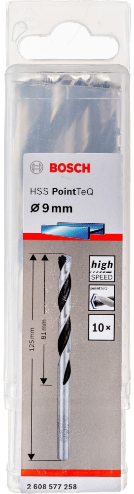 Спиральное сверло BOSCH PointTeQ 9.0mm (10)
