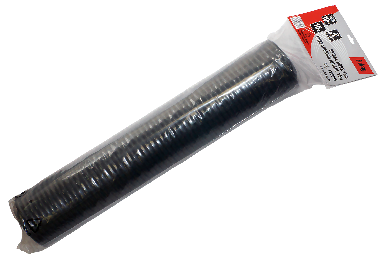 FUBAG Шланг спиральный с фитингами рапид, нейлон, 10бар, 6x8мм, 15м