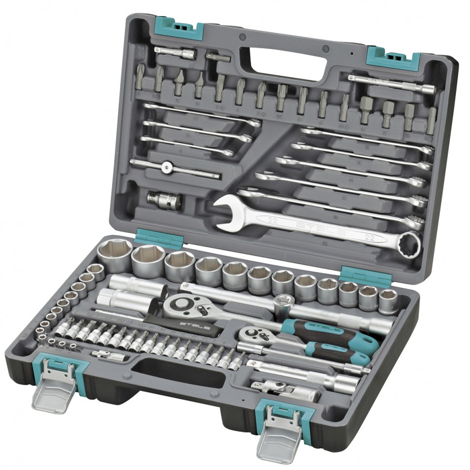 Набор инструментов, 1/2, 1/4, 82 предмета STELS