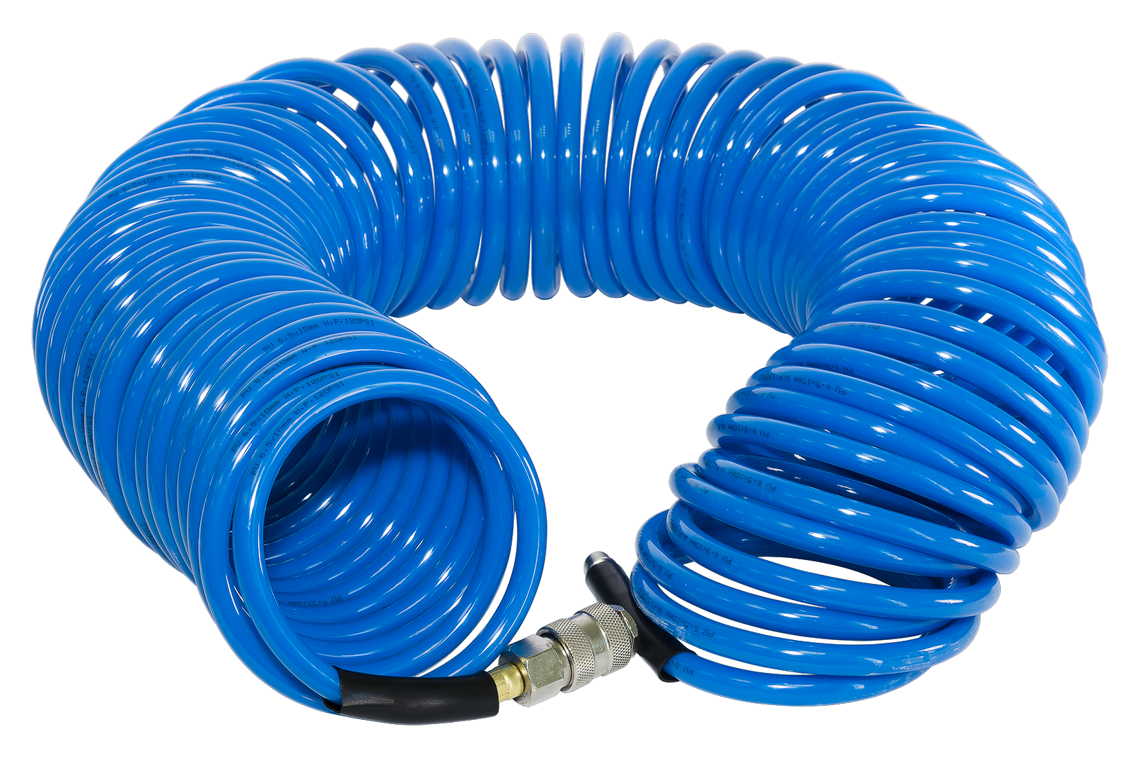 FUBAG Шланг спиральный с фитингами рапид, полиуретан, 15бар, 8x12мм, 15м