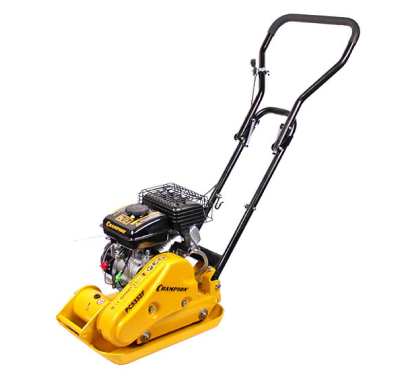 Виброплита бензиновая CHAMPION PC5332F (43.7кг8.2кН49.5*32см20см480м2/час1,65кВт)