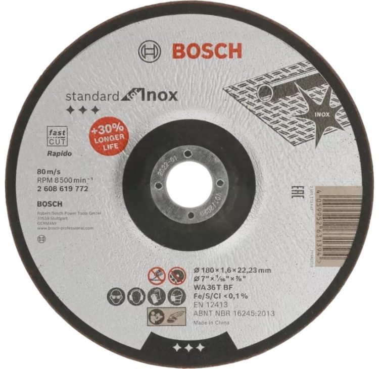Диск отрезной Standard for Inox 180x1.6 мм BOSCH