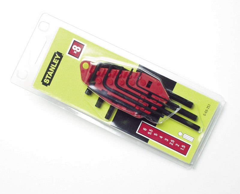0-69-251 STANLEY КОМПЛЕКТ ИЗ 8-МИ ТОРЦЕВЫХ ШЕСТИГРАННЫХ КЛЮЧЕЙ 1,5->6MM