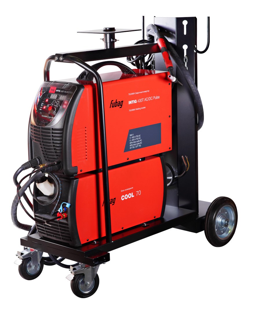 FUBAG Сварочный инверторный аргонодуговой аппарат INTIG 400 T AC/DC PULSE + горелка FB TIG 18 5P 4m (38463) + блок жидкостного охлаждения Cool 70 (38035) + тележка (38036)