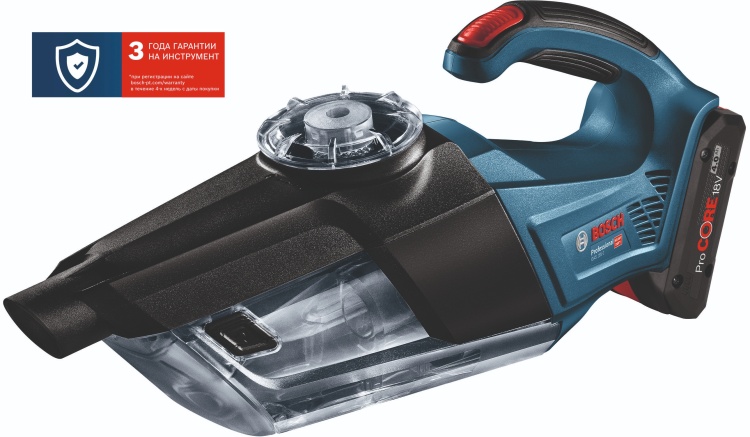 Пылесос аккумуляторный GAS 18+1xPC 4.0 Ah+GAL 18V-40 in carton BOSCH