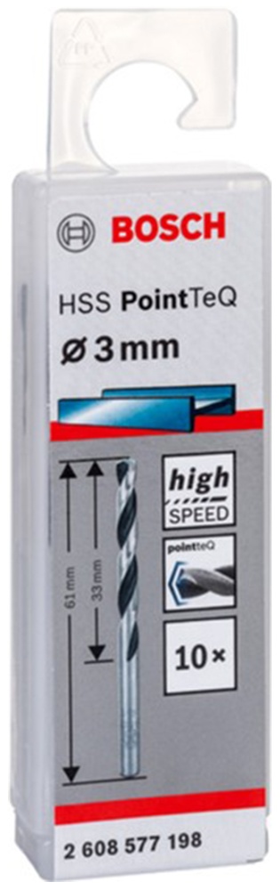 Спиральное сверло BOSCH PointTeQ 3.0mm (10)
