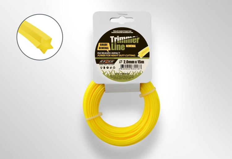 Леска GENERAL 2.0мм 15м звезд. REZER