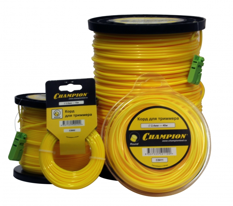 Корд трим.CHAMPION  Round 2.4мм *90м (круглый)+нож, CHAMPION, C5015