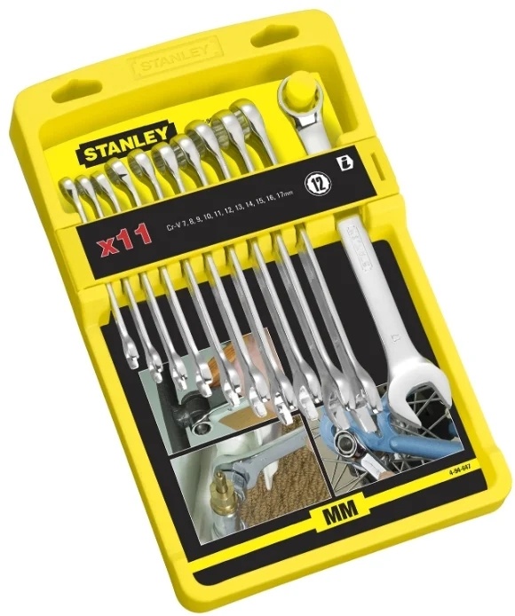 4-94-647 STANLEY НАБОР ИЗ 11-ТИ УДЛИНЕННЫХ КЛЮЧЕЙ ГАЕЧНЫХ КОМБИНИРОВАННЫХ МЕТРИЧЕСКИХ ПОЛНОСТЬЮ ХР