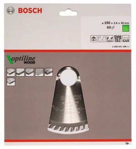 Диск BOSCH циркулярный 190х30 60 OPTILINE