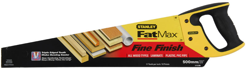 2-15-599 НОЖОВКА ПО ДЕРЕВУ STANLEY, "JET-CUT" С МЕЛКИМ ЗАКАЛЕННЫМ ЗУБОМ 11 Х 500MM