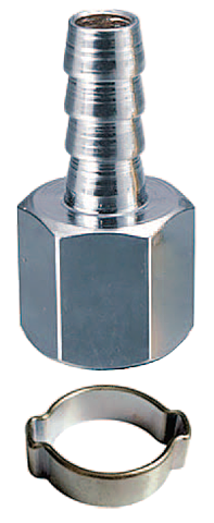 FUBAG Переходник 1/4"F на елочку 10мм с обжимным кольцом 10х15мм