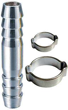 FUBAG Переходник 8мм елочка на елочку с 2- мя обжимными кольцами 8х13мм