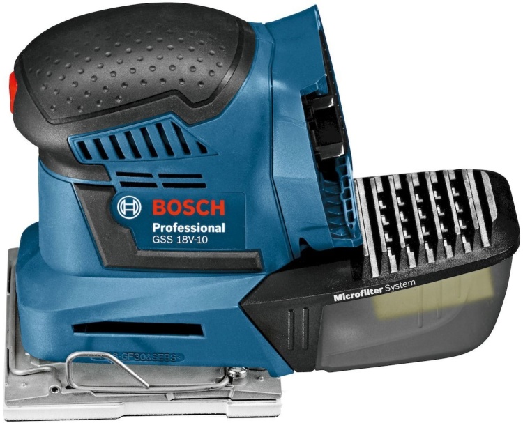 Виброшлифмашина ручная BOSCH GSS 18 V-10 (bare, carton) без аккумулятора