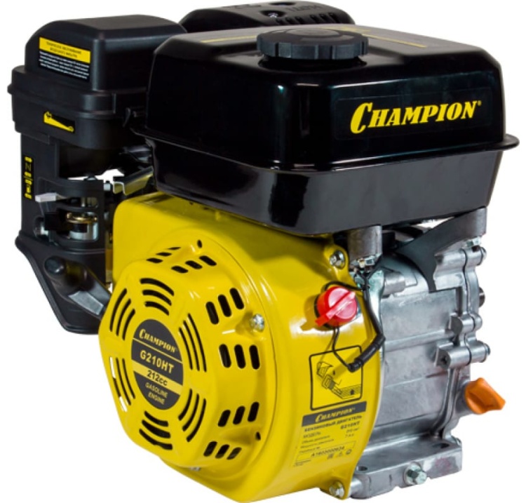 Двигатель CHAMPION G210HT (7лс/5.1кВт 212см3,резьба 3/4-19мм 15,4кг)