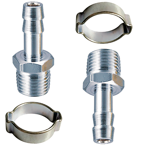 FUBAG Набор: Разъемное соединение рапид (муфта), елочка 8мм + разъемное соединение рапид (штуцер), елочка 8мм + 2 обжимных кольца 8x13мм, блистер