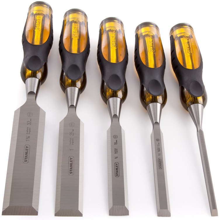 2-16-269  Набор STANLEY,из 5-х стамесок профессиональных "DYNAGRIP PRO" 6-12-18-25-32ММ