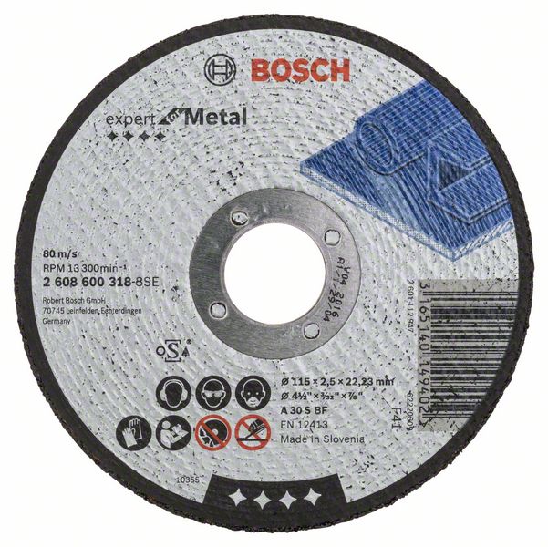 Диск BOSCH Expert Metal 115х2,5 прямой