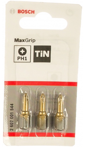 Биты BOSCH 25мм PH1 TIN (3шт)