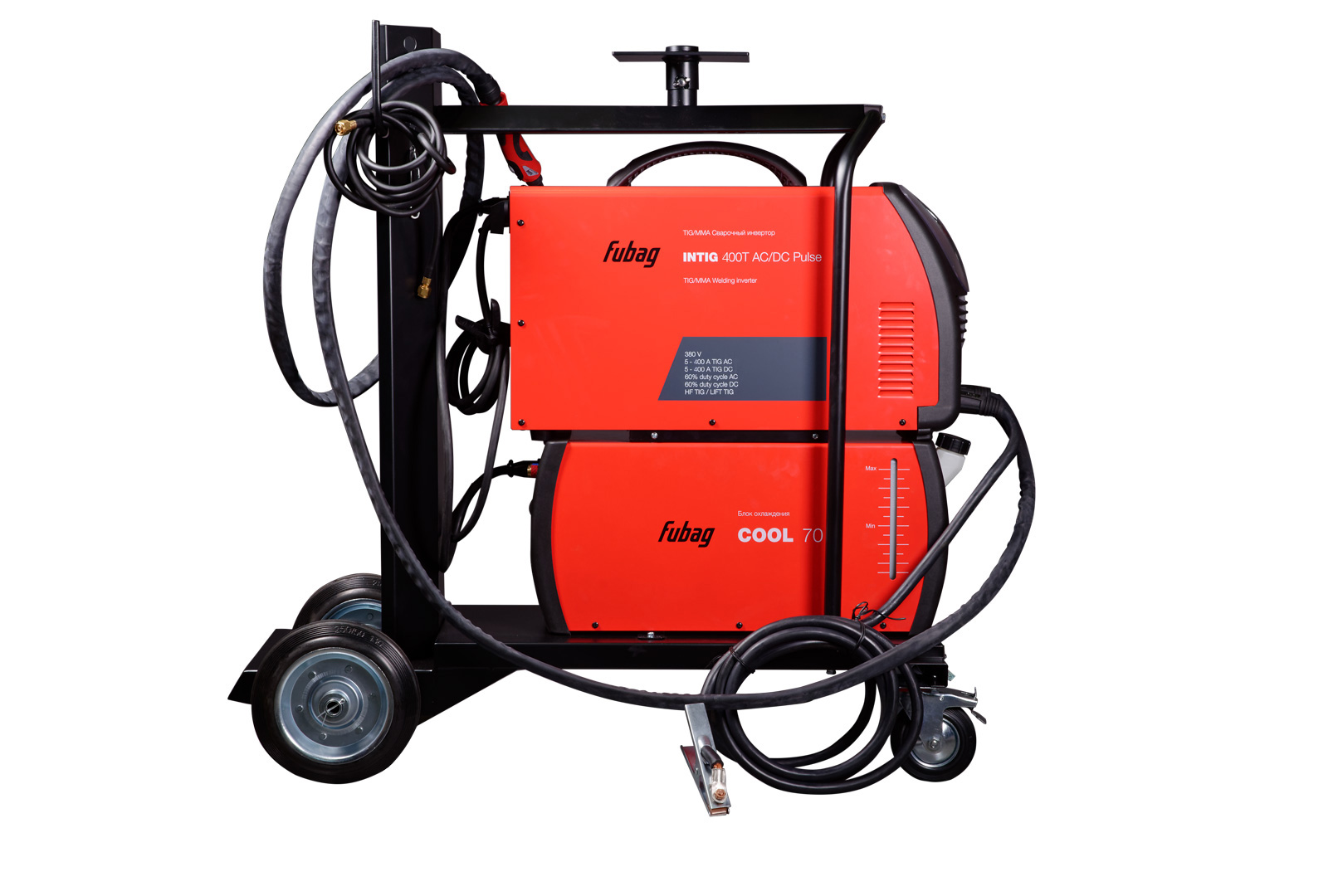 FUBAG Сварочный инверторный аргонодуговой аппарат INTIG 400 T AC/DC PULSE + горелка FB TIG 18 5P 4m (38463) + блок жидкостного охлаждения Cool 70 (38035) + тележка (38036)
