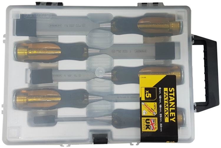 2-16-269  Набор STANLEY,из 5-х стамесок профессиональных "DYNAGRIP PRO" 6-12-18-25-32ММ