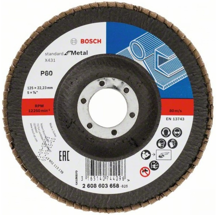 Круг лепестковый BOSCH Standard or Metal, ?125 K80