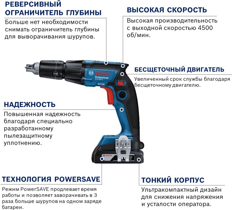 Шуруповерт аккумуляторный GTB 185-Li BOSCH
