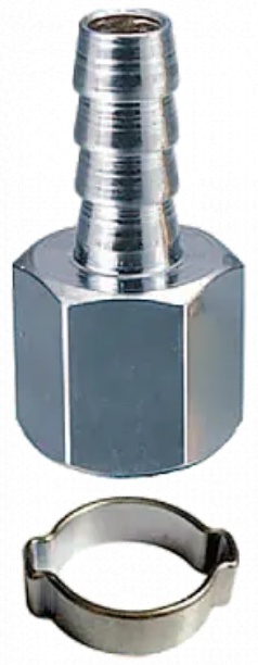 FUBAG Переходник 1/4"M на елочку 6мм с обжимным кольцом 6x11мм, блистер 2шт