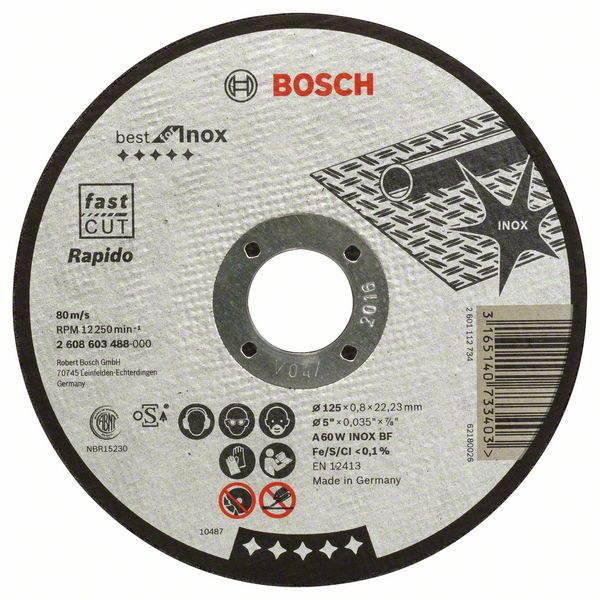 Диск BOSCH Best по нерж. 125х0,8 мм прямой