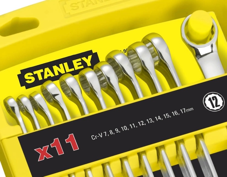 4-94-647 STANLEY НАБОР ИЗ 11-ТИ УДЛИНЕННЫХ КЛЮЧЕЙ ГАЕЧНЫХ КОМБИНИРОВАННЫХ МЕТРИЧЕСКИХ ПОЛНОСТЬЮ ХР