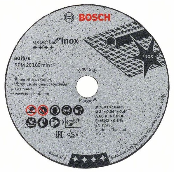 Диск BOSCH отрезной Exp for Inox 76х1х10мм